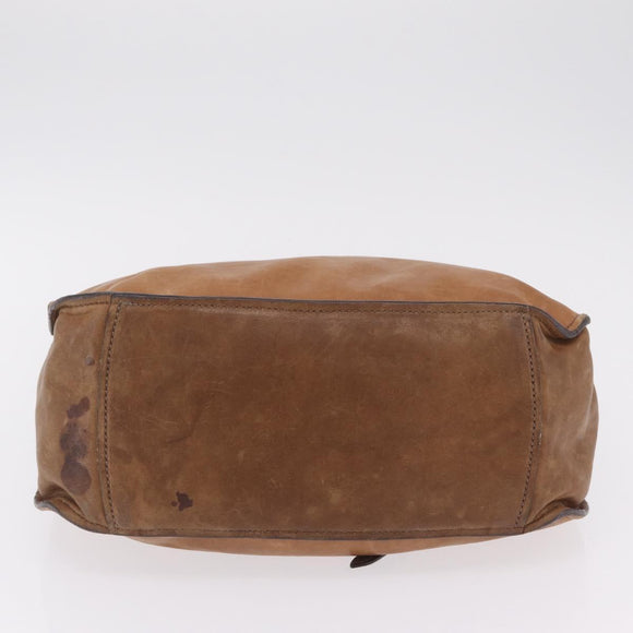 Miu Miu Hand Bag Leather Brown Gold Auth 210317