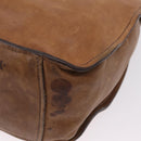 Miu Miu Hand Bag Leather Brown Gold Auth 210317-16