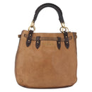 Miu Miu Hand Bag Leather Brown Gold Auth 210317-2