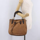 Miu Miu Hand Bag Leather Brown Gold Auth 210317-25