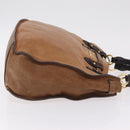 Miu Miu Hand Bag Leather Brown Gold Auth 210317-4