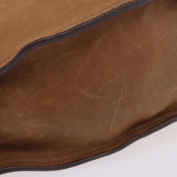 Miu Miu Hand Bag Leather Brown Gold Auth 210317