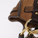 Miu Miu Hand Bag Leather Brown Gold Auth 210317-8