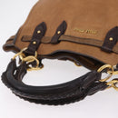 Miu Miu Hand Bag Leather Brown Gold Auth 210317-9