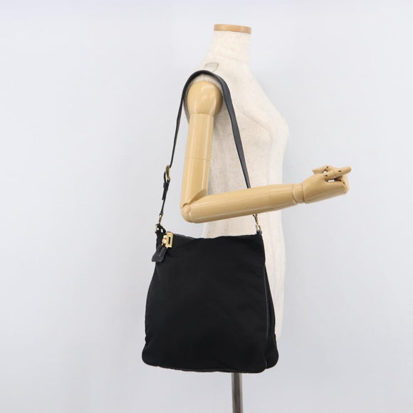 PRADA Shoulder Bag Nylon Black Auth 210324