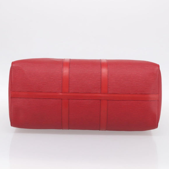 LOUIS VUITTON Epi Keepall 55 Boston Bag Red M42957 LV Auth 210325V