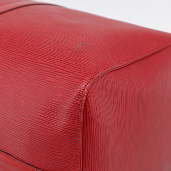 LOUIS VUITTON Epi Keepall 55 Boston Bag Red M42957 LV Auth 210325V