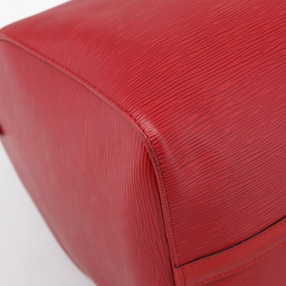 LOUIS VUITTON Epi Keepall 55 Boston Bag Red M42957 LV Auth 210325V