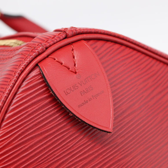 LOUIS VUITTON Epi Keepall 55 Boston Bag Red M42957 LV Auth 210325V