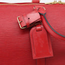 LOUIS VUITTON Epi Keepall 55 Boston Bag Red M42957 LV Auth 210325V-17