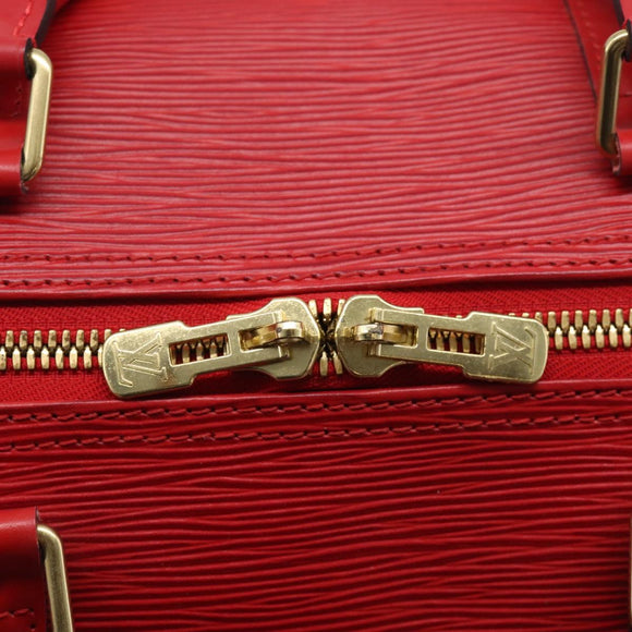 LOUIS VUITTON Epi Keepall 55 Boston Bag Red M42957 LV Auth 210325V