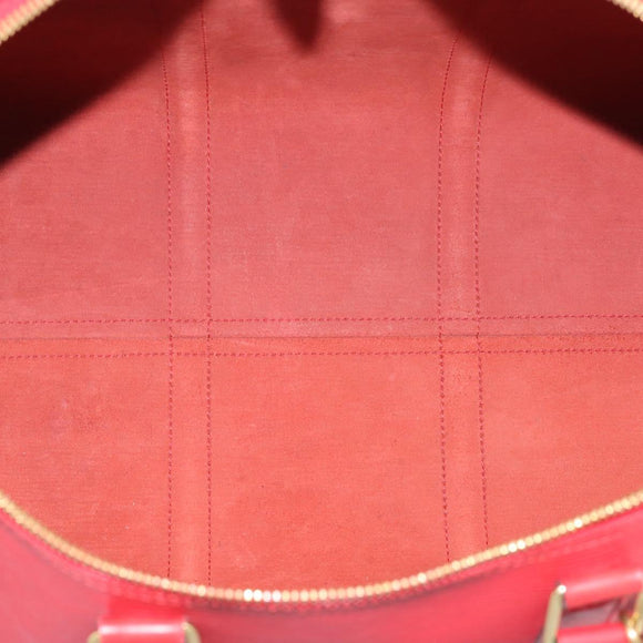 LOUIS VUITTON Epi Keepall 55 Boston Bag Red M42957 LV Auth 210325V