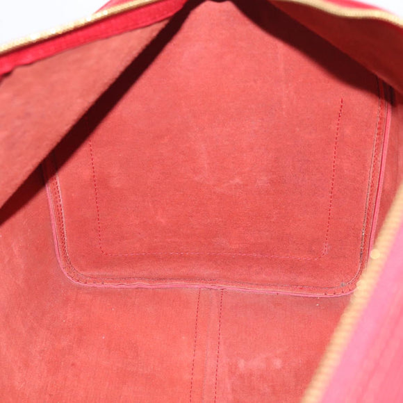 LOUIS VUITTON Epi Keepall 55 Boston Bag Red M42957 LV Auth 210325V