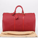 LOUIS VUITTON Epi Keepall 55 Boston Bag Red M42957 LV Auth 210325V-24