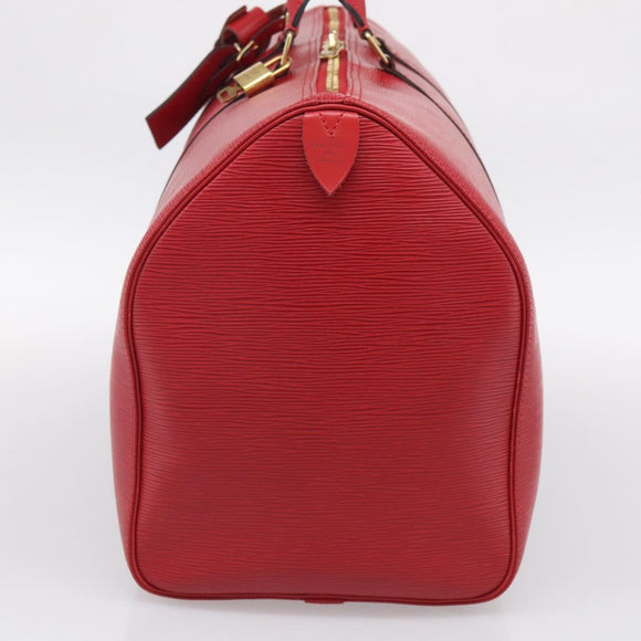 LOUIS VUITTON Epi Keepall 55 Boston Bag Red M42957 LV Auth 210325V