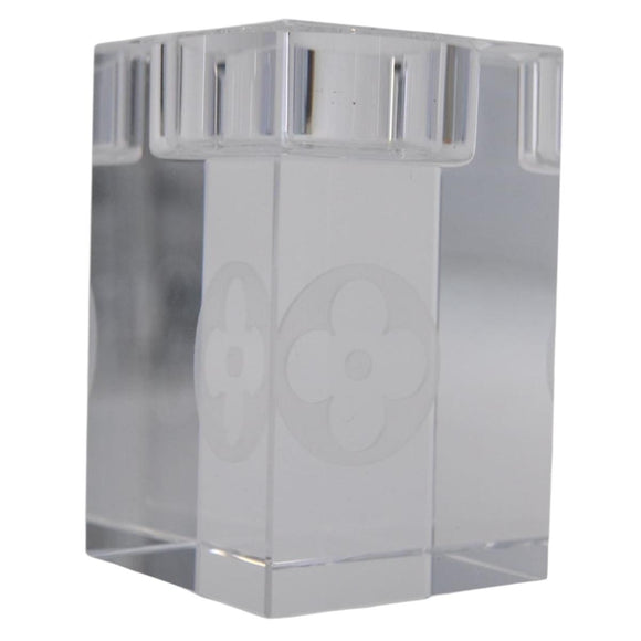 LOUIS VUITTON Candle Stand Glass Clear LV Auth 210339M