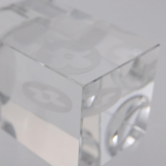 LOUIS VUITTON Candle Stand Glass Clear LV Auth 210339M