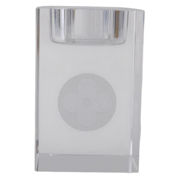 LOUIS VUITTON Candle Stand Glass Clear LV Auth 210339M