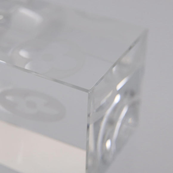 LOUIS VUITTON Candle Stand Glass Clear LV Auth 210339M