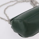 Vivienne Westwood Chain Shoulder Bag Leather Green Silver Auth 210344A-13