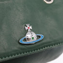 Vivienne Westwood Chain Shoulder Bag Leather Green Silver Auth 210344A-15