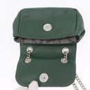 Vivienne Westwood Chain Shoulder Bag Leather Green Silver Auth 210344A-16