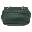 Vivienne Westwood Chain Shoulder Bag Leather Green Silver Auth 210344A-3