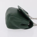 Vivienne Westwood Chain Shoulder Bag Leather Green Silver Auth 210344A-5