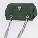 Vivienne Westwood Chain Shoulder Bag Leather Green Silver Auth 210344A-7