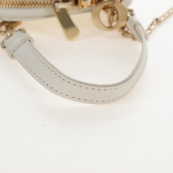 Christian Dior Lady Dior Canage Phone Holder Chain Lamb Skin Auth 210345SAM