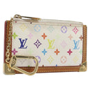 LOUIS VUITTON Monogram Multicolor Pochette Cles Purse White M92655 Auth 210347-1