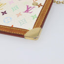 LOUIS VUITTON Monogram Multicolor Pochette Cles Purse White M92655 Auth 210347-10