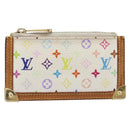 LOUIS VUITTON Monogram Multicolor Pochette Cles Purse White M92655 Auth 210347-2