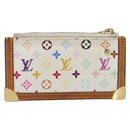 LOUIS VUITTON Monogram Multicolor Pochette Cles Purse White M92655 Auth 210347-3