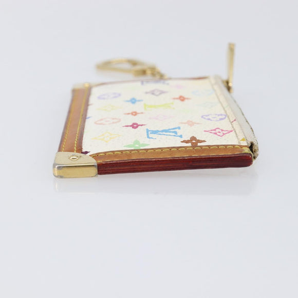LOUIS VUITTON Monogram Multicolor Pochette Cles Purse White M92655 Auth 210347