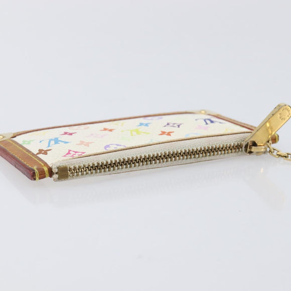 LOUIS VUITTON Monogram Multicolor Pochette Cles Purse White M92655 Auth 210347