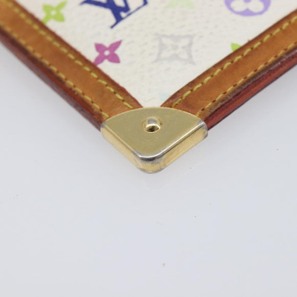 LOUIS VUITTON Monogram Multicolor Pochette Cles Purse White M92655 Auth 210347