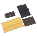 LOUIS VUITTON Epi Monogram Wallet 4 Set Yellow Black LV Auth 210348-1