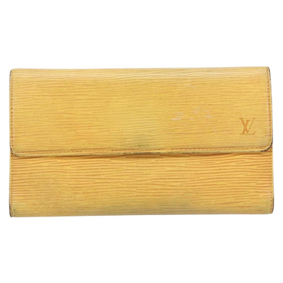 LOUIS VUITTON Epi Monogram Wallet 4 Set Yellow Black LV Auth 210348