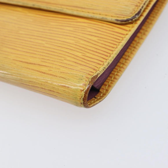 LOUIS VUITTON Epi Monogram Wallet 4 Set Yellow Black LV Auth 210348
