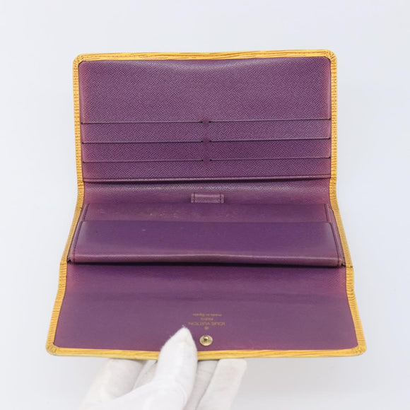 LOUIS VUITTON Epi Monogram Wallet 4 Set Yellow Black LV Auth 210348