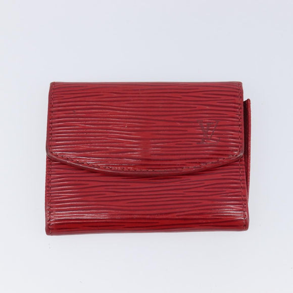 LOUIS VUITTON Epi Monogram Wallet 4 Set Green Red LV Auth 210349