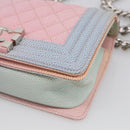 CHANEL Matelasse Boy Chanel Chain Shoulder Bag Caviar Skin Pink Auth 210356SAM-11