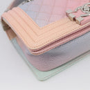 CHANEL Matelasse Boy Chanel Chain Shoulder Bag Caviar Skin Pink Auth 210356SAM-12
