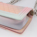 CHANEL Matelasse Boy Chanel Chain Shoulder Bag Caviar Skin Pink Auth 210356SAM-13
