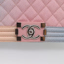 CHANEL Matelasse Boy Chanel Chain Shoulder Bag Caviar Skin Pink Auth 210356SAM-15