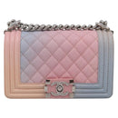 CHANEL Matelasse Boy Chanel Chain Shoulder Bag Caviar Skin Pink Auth 210356SAM-2