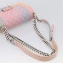 CHANEL Matelasse Boy Chanel Chain Shoulder Bag Caviar Skin Pink Auth 210356SAM-7