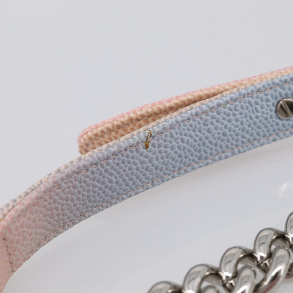 CHANEL Matelasse Boy Chanel Chain Shoulder Bag Caviar Skin Pink Auth 210356SAM