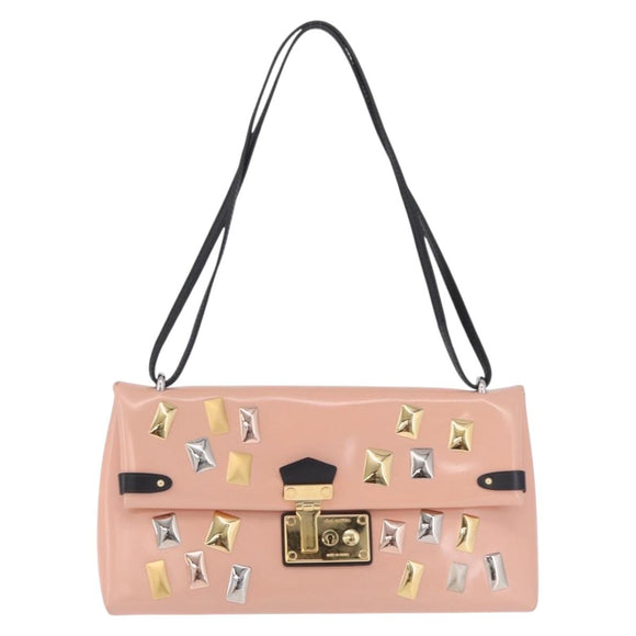 LOUIS VUITTON Sac Triangle Limited Edition PM Bag Leather Pink LV Auth 210370M